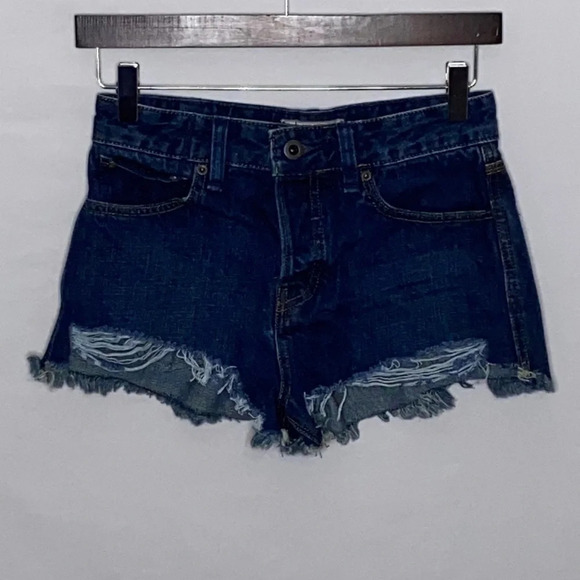 Free People Logan Button Fly Denim Shorts - Sz 24 - Picture 2 of 6